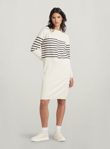 Broken Stripe Knitted Dress